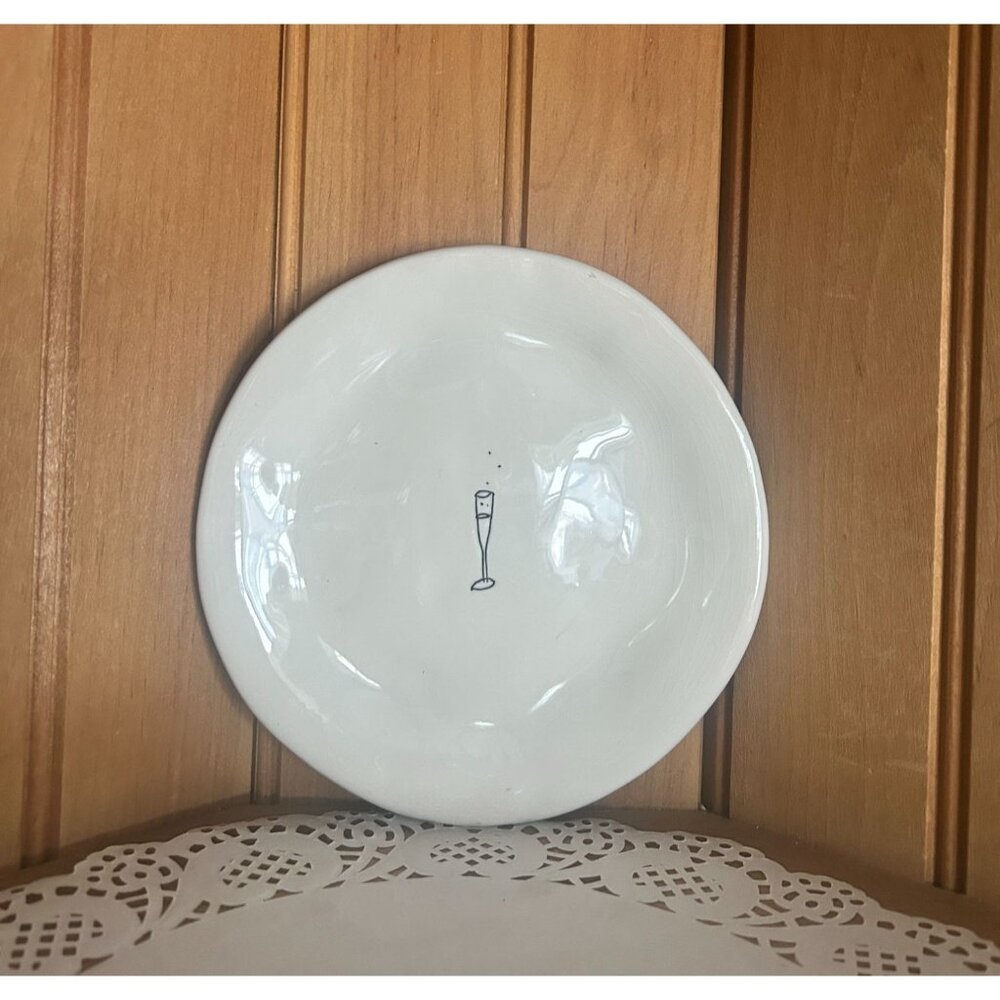 Rae Dunn Magenta Small Ceramic Bread Butter Plate Champagne Wine Appetizers